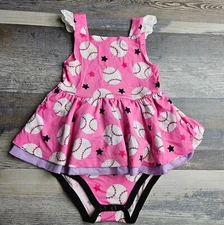 Birdie Bean Baseball Peplum Set Size 12-18 Months Pink