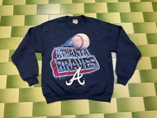 Vintage 1997 MLB Atlanta Braves Crewneck Sweatshirt Big Print Size Medium