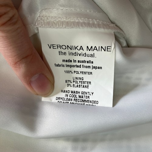 Veronika Maine The Individual Midi Dress Size 10 Striped Mesh Black & White - Picture 6 of 6