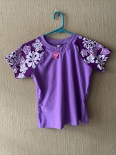 Xhilaration Girls Purple Swim Shirt Top Rash Guard UPF 50 Size XL 14 NWT