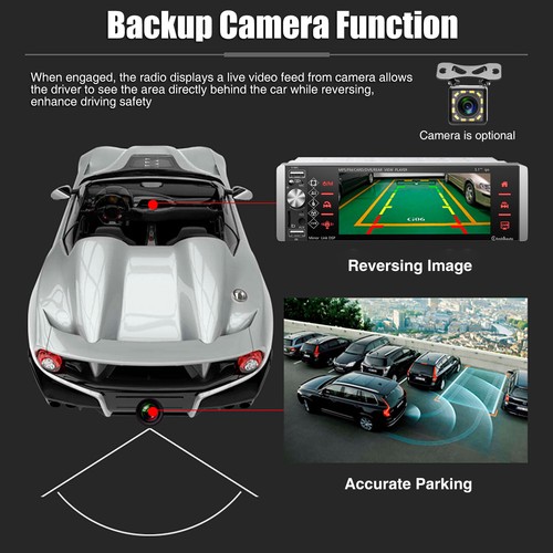 Single 1 DIN Car Stereo Apple Carplay /Android Auto Radio IPS Touch Screen BT - Picture 10 of 15