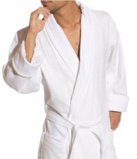 100 Cotton Soft Jacquard Velour Shawl Collar Waffle Weave Bath 48" Robe Single 