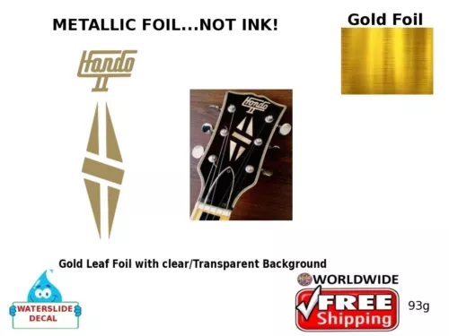 Gibson Hondo Guitar Decal logo Foil Headstock Waterslide Restoration 93g