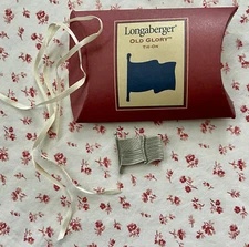 Vintage 2001 Longaberger OLD GLORY American Flag Basket Tie-On/Pin #77277 NIB