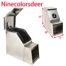 25''×28''×12'' Aluminum Side Mount Semi Truck Storage Tool Box w/Saddle Step