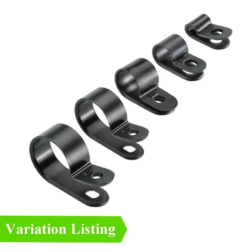 Black Nylon Metric P Clips Fasteners for Conduit, Cable, Tubing & Sleeving