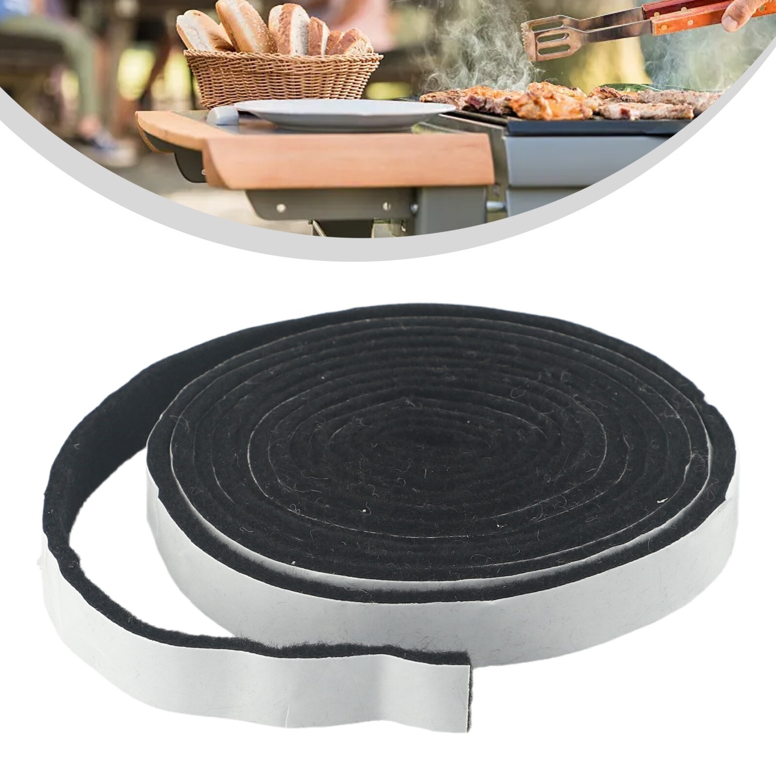High Heat Barbecue Smoker Gasket BBQ Door Lid Grill Seal Adhesive