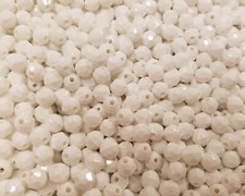 500 Pcs 8mm Opaque White Round Crystal Faceted Plastic Craft Beads