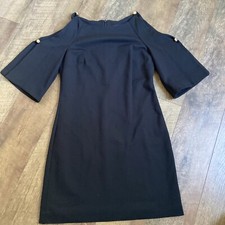 Trina Turk | Little Black Dress High Boat Neck Cold Shoulder Bell Sleeve 0