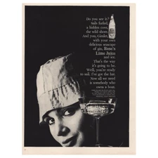 1961 Rose's Lime Juice: Sails Furled Hidden Cove Vintage Print Ad
