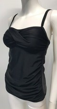 Merona Black Tankini Top Swimsuit Bathing Suit Top Adj Straps SP