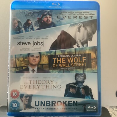 TRUE STORY EDITION (Everest + Jobs + Unbroken...) 5 Blu-ray Discs NEU ##