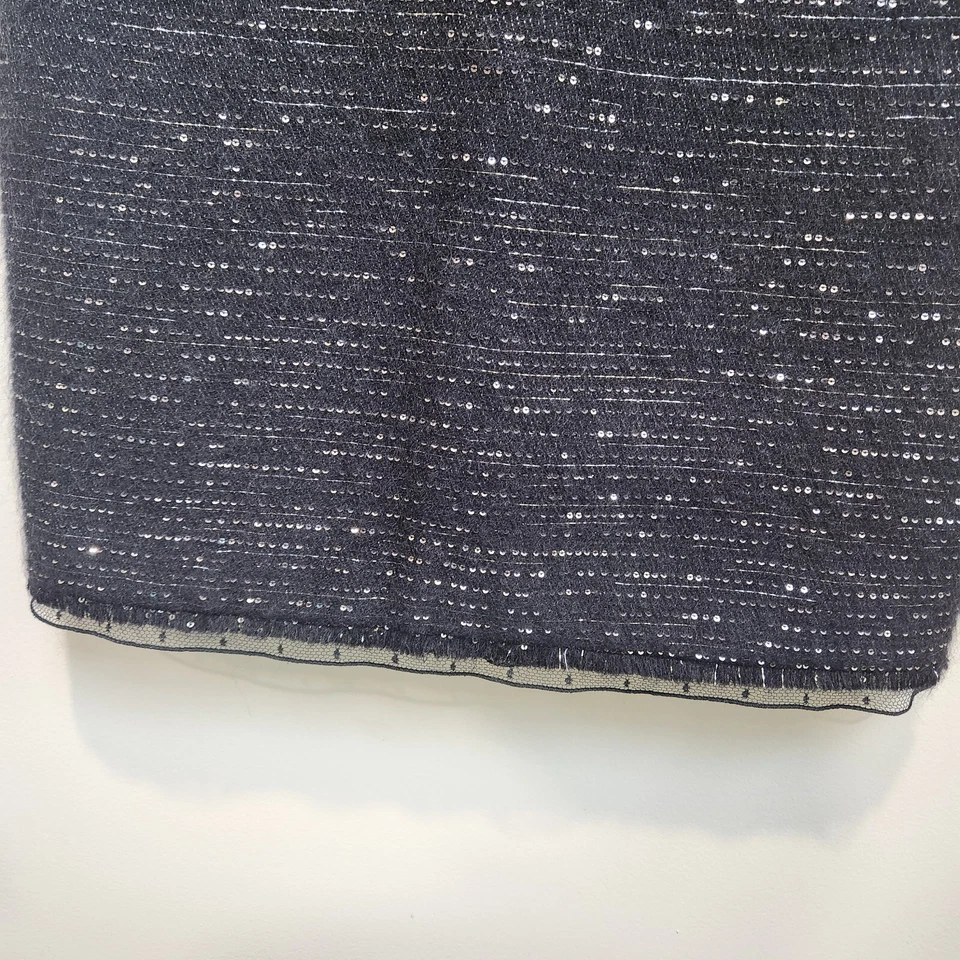 Giambattista Valli Dress Black Sleeveless Wool And Mohair Sequined Size 4. - Image 4 of 4