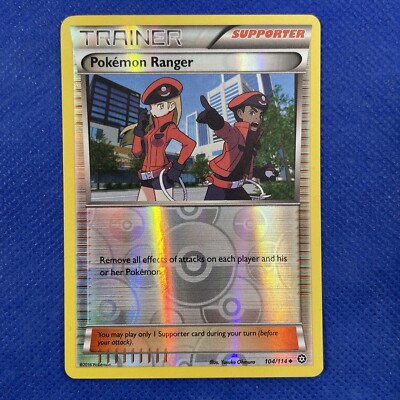 Pokemon Ranger 104/114 XY Steam Siege Reverse Holo TCG Card Trainer - NM