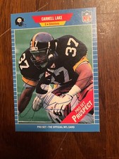 1989 PRO SET #548 CARNELL LAKE PITTSBURGH STEELERS SIGNED FOOTBALL CARD AUTO