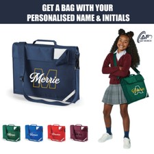 Personalised Custom Your Name Outline Quadra Junior Book Bag Strap School Gifts