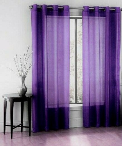 2PC GROMMET SOLID VOILE SHEER PANEL WINDOW CURTAIN TREATMENT DRAPE NEW DECOR - Picture 17 of 28