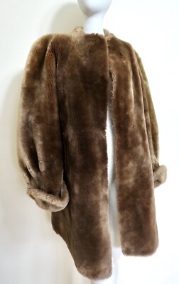 40s PENNEY'S Vintage Fur Jacket S 36-38