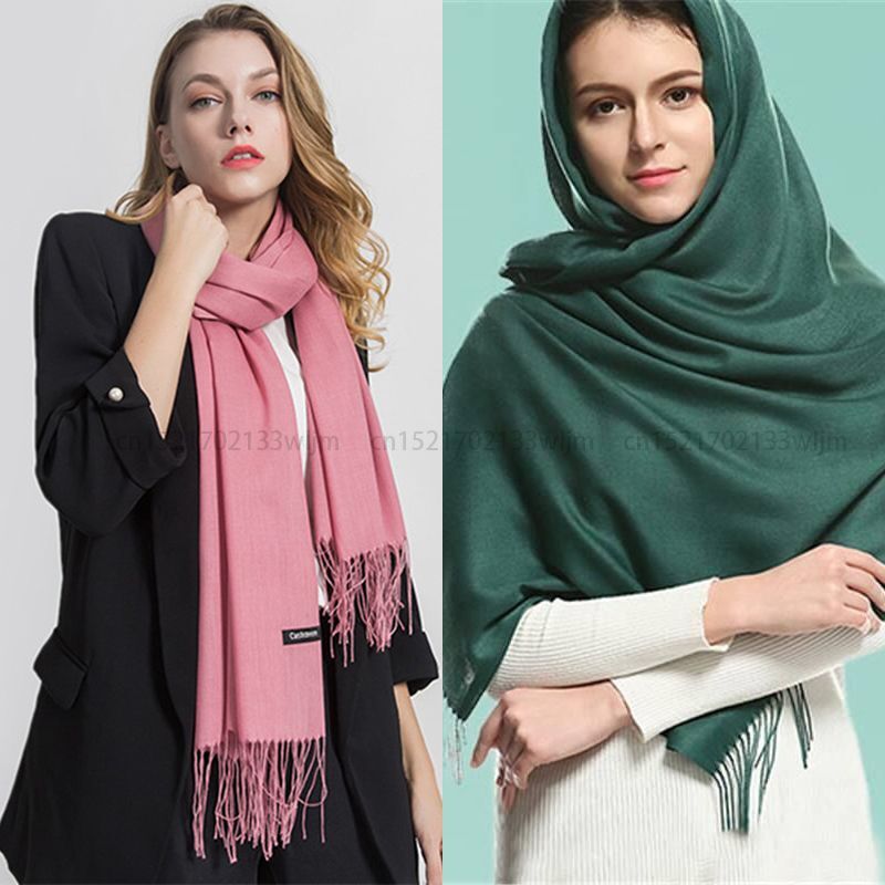 Thin Shawls Wraps Scarfs Solid Long Cashmere Head Scarves Women Hijab  Fashion