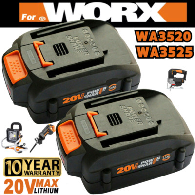 2pack For WORX 20V MAX Extend Lithium Battery 20 Volt WA3520 WA3525 WA3575 WG155