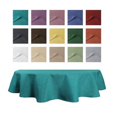 Tischdecke oval Leinenoptik Lotuseffekt Tischwäsche Wasserabweisend Tischtuch