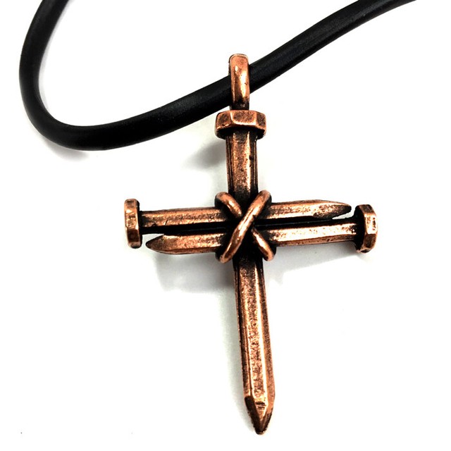 3 Nail Cross Necklace In Copper Finish LC87BAC EBay