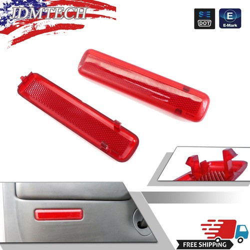 2* Red Panel Light Lens Reflector Rear-Door For Chevrolet GMC Truck SUV Escalade