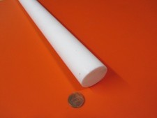 Teflon PTFE Virgin White Rod 1 3/8" 1.375 Diameter x 36" Long,  Extruded