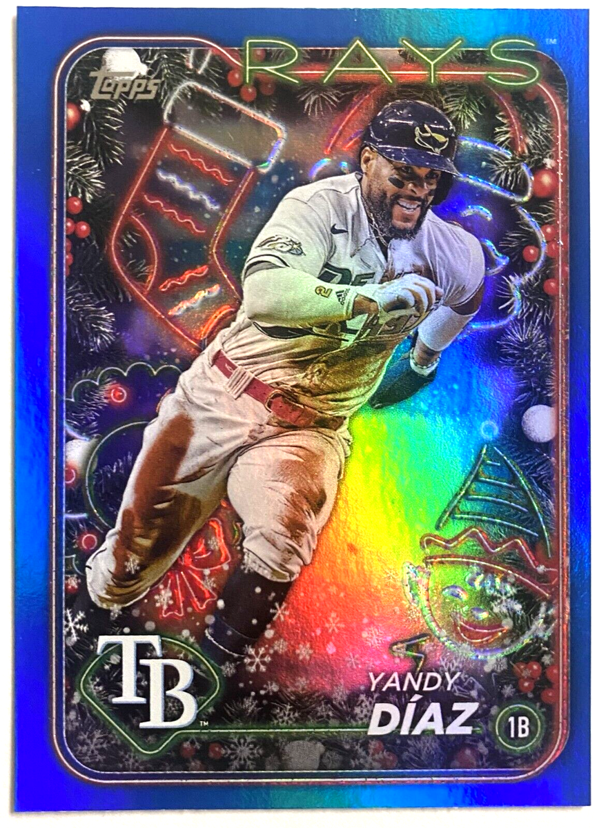 2024 Topps Holiday Yander Diaz #H17 Blue Metallic Glitter | eBay