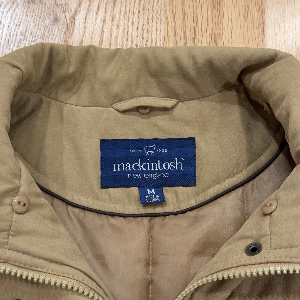 Abrigo Chaqueta Mujer Mackintosh Mediano Beige Tostado Imitación Piel Acolchado Forrado De Colección Foto 4 de 4