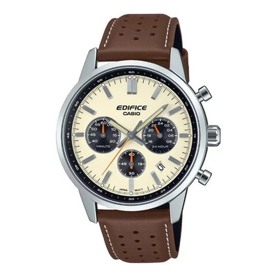 Casio Edifice Racing Classics EFR-575L-7ADF Cream Leather Strap