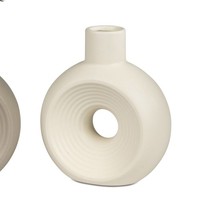 Dekovase Vanilla Mit Lochdesign Relief H. 15Cm Matt Creme Keramik Formano Wa