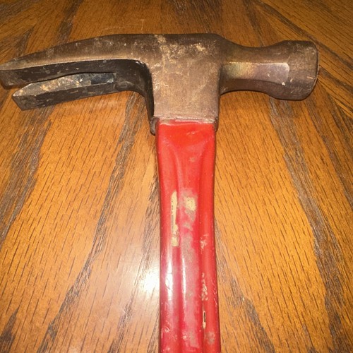 Martello artiglio dritto a piombo vintage 22 oz. Manico in fibra di vetro rosso USA - Foto 5 di 9