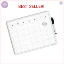 U Brands Magnetic Monthly Calendar Whiteboard, 14" x 11", Dry Erase Monthly Plan