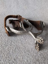 Partrade Metalab Leaf Engraved Silver Western Spurs