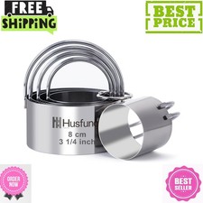 Biscuit Cutter Set Round Cookie Cutters with Handle 5 Pieces Stainless Steel New