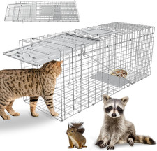 Humane Live Animal Trap, Heavy Duty Folding Raccoon Traps Cage for Cat, Squirrel
