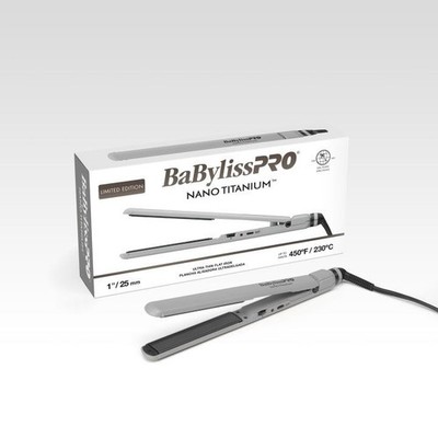BaBylissPRO NanoTitanium Grey Collection 1  Ultra-Thin Flat Iron | BNT4072TGY
