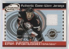 2001-02 Pacific Atomic Game-Worn Jerseys Erik Rasmussen #4 7p4