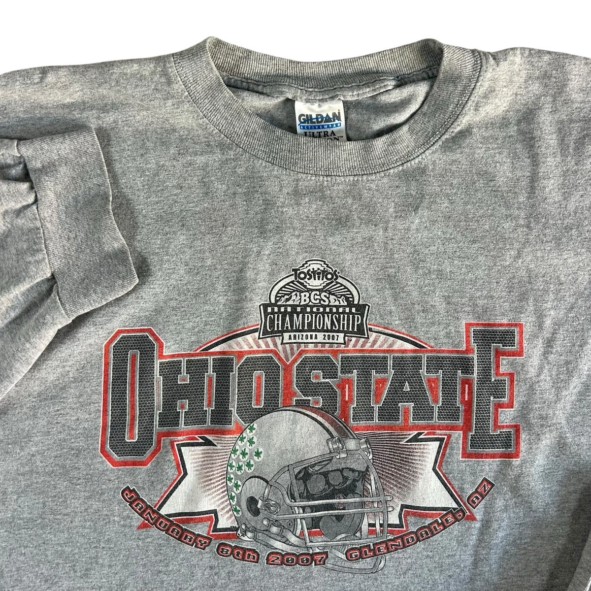 Ohio State Buckeyes Football T-Shirt – NCAA, Heather Red, Adult S-M, New