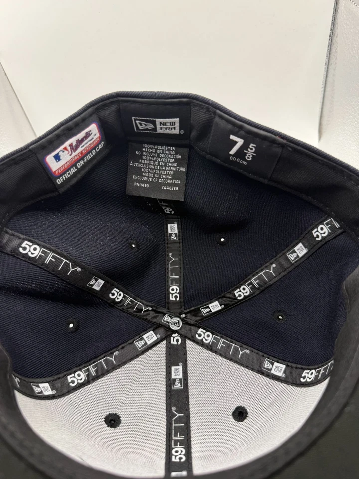 New Era 59Fifty Atlanta Braves Navy Blue/White Fitted Hat Size 7 5/8 - Image 4 of 4