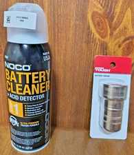 New 12.25 oz Battery Cleaner With Acid Detector + Battery Brush Combo Pack