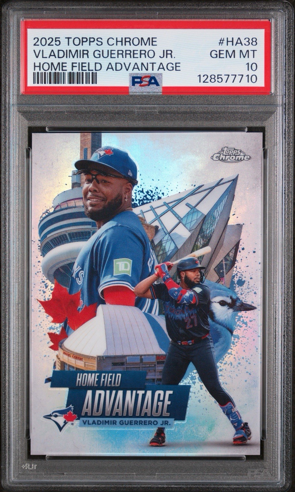 2025 TOPPS CHROME HOME FIELD ADVANTAGE #HA38 VLADIMIR GUERRERO JR. PSA 10 POP 2