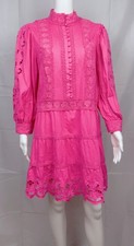 Alice + Olivia  Clark Lace Tiered Minidress French rose  SIZE 14