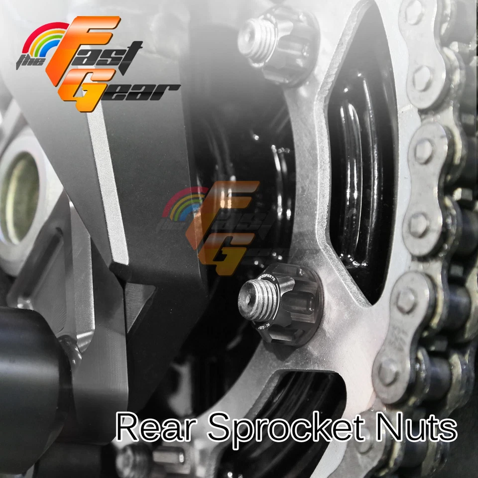 Porca de roda dentada de alumínio preta traseira para Kawasaki ZRX1200 S/R 01-08 07 06 05 04 03 - Imagem 3 de 4