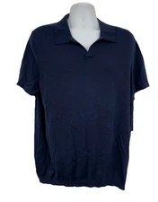 NWT Christian Lacroix Polo Sweater Cashmere Silk Cotton Blend Mens XL Blue Lux