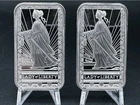2 X 1 TROY OZ .999 FINE SILVER PAMP SUISSE LADY OF LIBERTY BAR BU "Lot of 2"