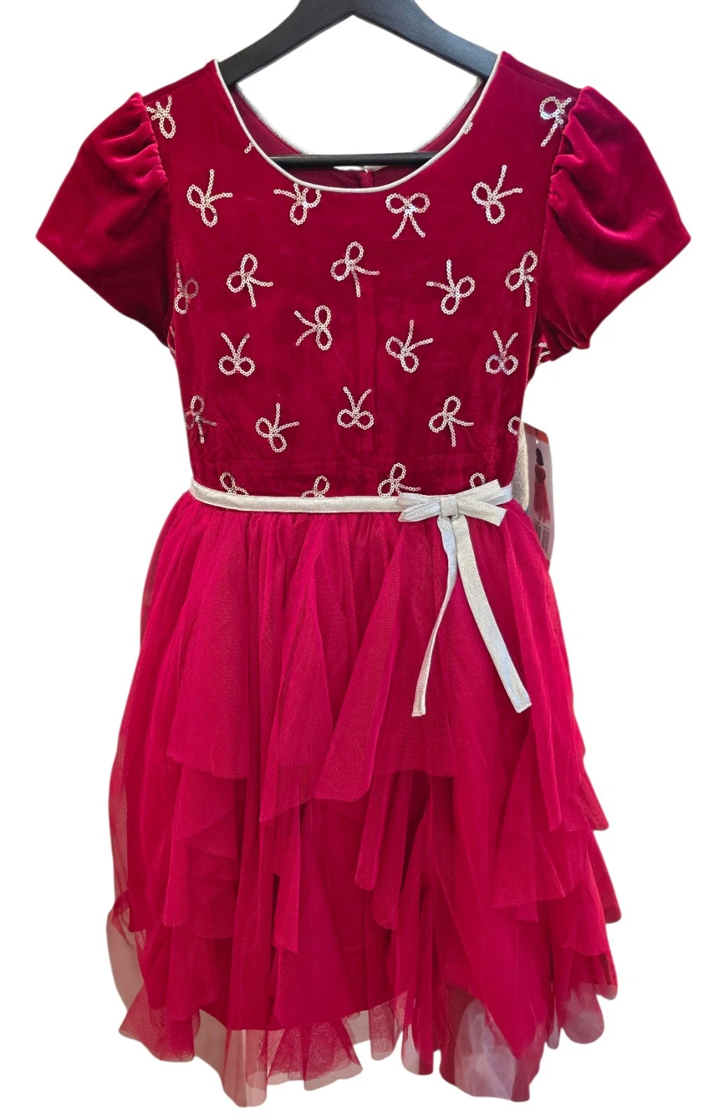 New Jona Michelle Tulle Dress Girls 12 Red Holiday