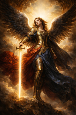 Ätherischer Engel Fantasy Flügel Himmlisch Poster Druck Gerahmt Leinwand Wandbild
