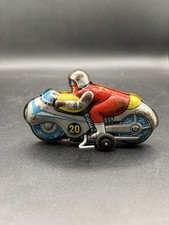 Tin Litho Wind-up Motorcycle Racer 20 Toy Made In Japan